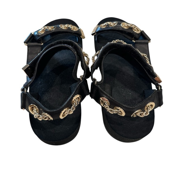 Maje Frankie Chain-Embellished Leather Sandals Size 36 - Picture 7 of 11